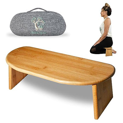 MONK & LLAMA Meditation Bench - color: Grey, style: Curved