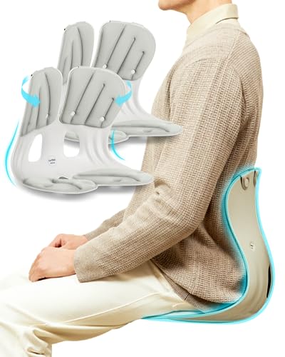 curble Grand 2 Pack– Extra Wide Ergonomic Seat Support, Sit Straighter Without Effort, Passive Posture Trainer for Office, Home & Car (Grey) - color: 2 Pack Grey