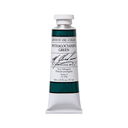M. Graham Artist Oil Paint Phthalo Green 1.25oz/37ml Tube - color: Phthalo Green, size: 1.25 Fl Oz (Pack of 1)