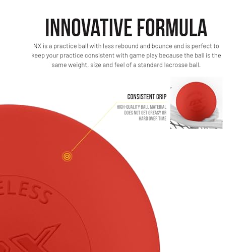 Pearl NX Greaseless Lacrosse Balls by Guardian Innovations - Long Lasting, No-Bounce Balls Perfect for Indoor Play and Practice - size: 10 Pack