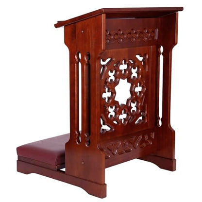 Solid Maple Folding Padded Kneeler, Walnut, Savona - color: Savona Walnut