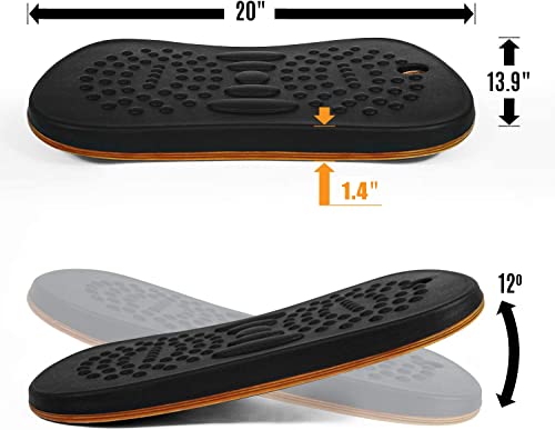 Yes4All Wobble Balance Board for Standing Desk/Anti-Fatigue Office Foam Pad - Standing Desk Mats, Rocker Board, Office Accessories, Wobble Board With Massage Ball - style: Standard Ver