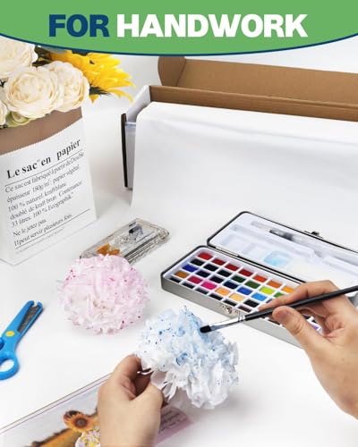 Plastic Table Cover Roll 54 Inch x 120 Feet Disposable Tablecloth, White Table Cloth Roll with Cutter Box for Weddings, Christmas, Thanksgiving, Banquets, Parties