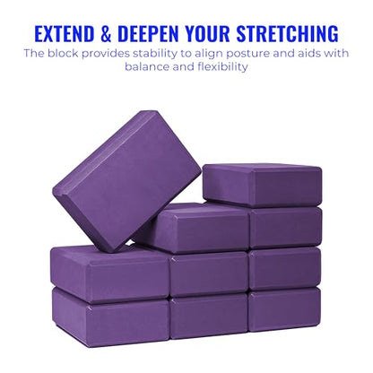 3in Foam Bulk Yoga Blocks, 10 Pack - color: Purple