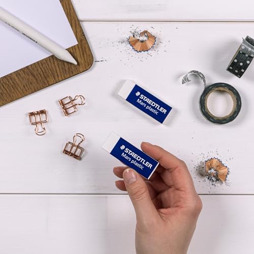 STAEDTLER Mars Plastic Vinyl Erasers (20-Pack), White Erasers for Clean & Precise Results - Latex-Free, Minimal Crumbling - style: 20 Pack