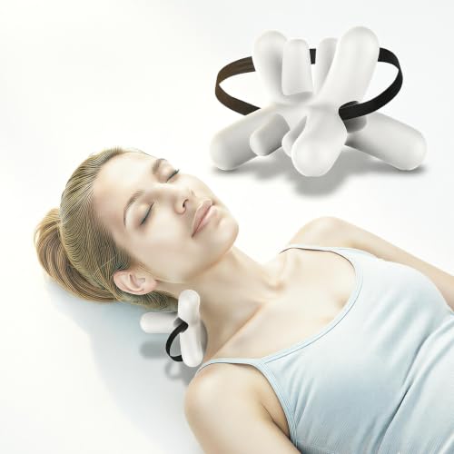 Occipital Release Tool for Neck, Suboccipital Release Tool and Shoulder Trigger Point Massager, Deep Tissue Acupressure Massage Tool for Headache, TMJ and Cervical Tension Relief, Hands-Free Design - color: White