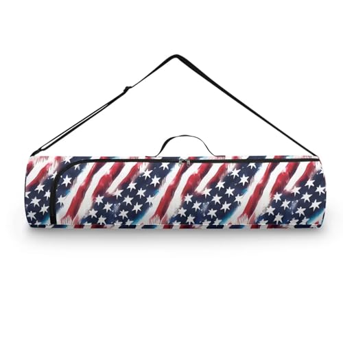 Yoga Mat Bag for Women & Men Full-Zip Yoga Mat Carrier Bag for Class Workout Park with Adjustable Strap - color: American Flag00