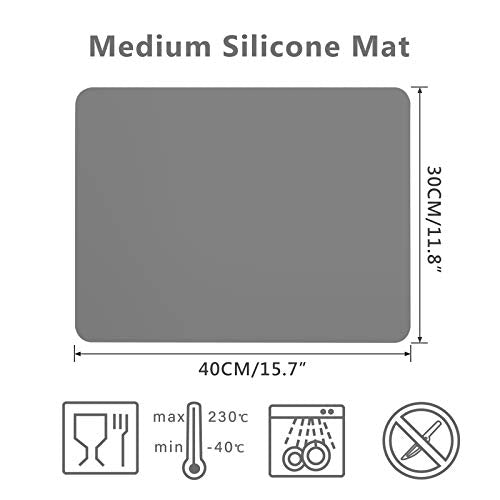 Gartful 3PCS Silicone Sheet for Crafts, Epoxy Resin, Jewelry Casting Molds, Multi-Purpose Counter Pad, Placemat Table Mat, Desk Protector, Nonskid Nonstick, Dark Grey (15.7x11.8 inches) - color: Dark Grey, size: 3pcs - 15.7 x 11.8 inches