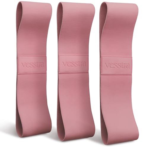Premium Loop Resistance Bands Set - Non Slip Fabric Booty Bands for Glutes & Legs (Light, Medium, Heavy) | Hip Bands for Pilates, Strength Training & Home Workouts - color: Dusty Rose