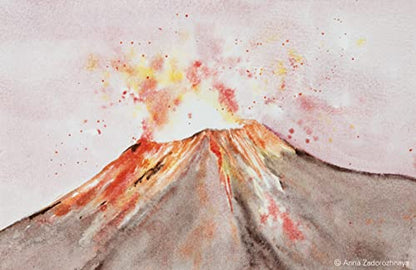Schmincke - HORADAM® AQUARELL, Super Granulation, 14 915 044 Volcano Brown, 1/2 Pans, Very Strong granulating Colors, Finest, Super-granulating Watercolors - color: 915 volcano brown
