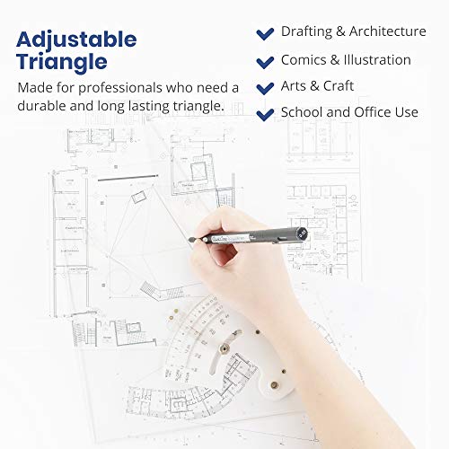 Pacific Arc Professional Adjustable Triangle Clear With Inking Edge 10" - style: 10 inch