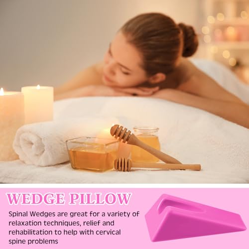 Suzile Mobilization Wedge 7.9 x 4.1 x 2 Inch Triangle Therapy Non Slip Silicone Wedge Pillow Sturdy Support for Relieve Spinal Pain Rehabilitation Tool (Pink) - color: Pink