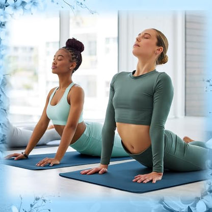 Timgle 6 Pack Yoga Mats Bulk 68x24 Inches Non Slip 4 mm Thick - color: Navy Blue