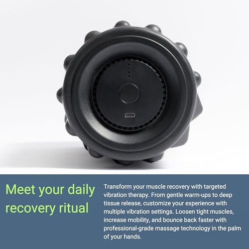 VibePro Flow Vibrating Foam Roller - 5-Mode Vibrating Massage Roller for Muscles Deep Tissue, Recovery, & Pain Relief - High-Intensity Electric Foam Roller for Back, Legs & Shoulders - Rechargeable - style: Flow