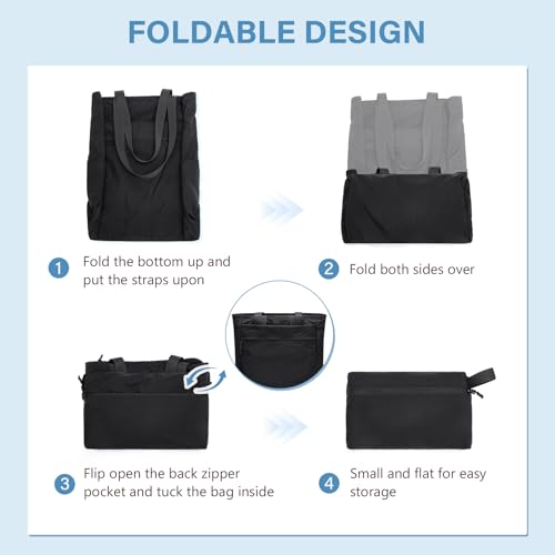 GOLF SUPAGS Foldaway Convertible Tote Backpack Lightweight Nylon Daypack Women Men City Pack Versatile Backpack Leisure, Black - color: Black