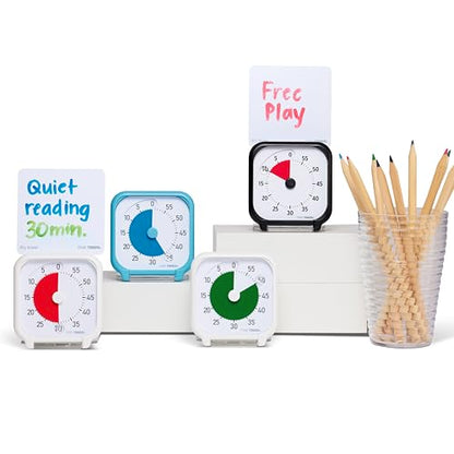Time Timer 3 Inch Visual Timer – 60-Minute Quiet Portable Countdown Timer for Kids, Teachers, Students & Adults – Helps with Focus, Transitions, ADHD, Autism & Time Blindness – (Blue & White) - color: White & Blue