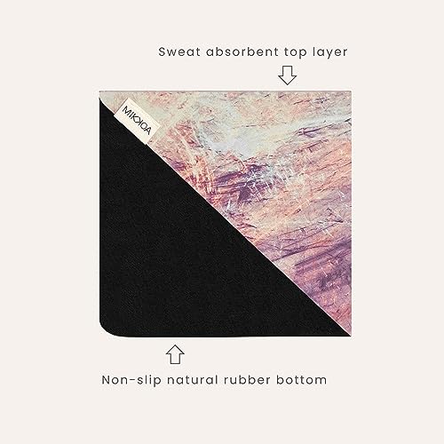 Travel Yoga Mat 1.5mm | Foldable, Lightweight Mat | Use for Travel, Backpacking, Yoga Retreat, Outdoors, Gym, Pilates, Machine Washable, Eco-Friendly - color: Pink
