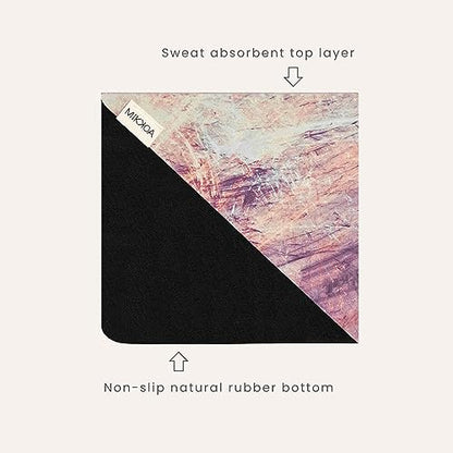 Travel Yoga Mat 1.5mm | Foldable, Lightweight Mat | Use for Travel, Backpacking, Yoga Retreat, Outdoors, Gym, Pilates, Machine Washable, Eco-Friendly - color: Pink
