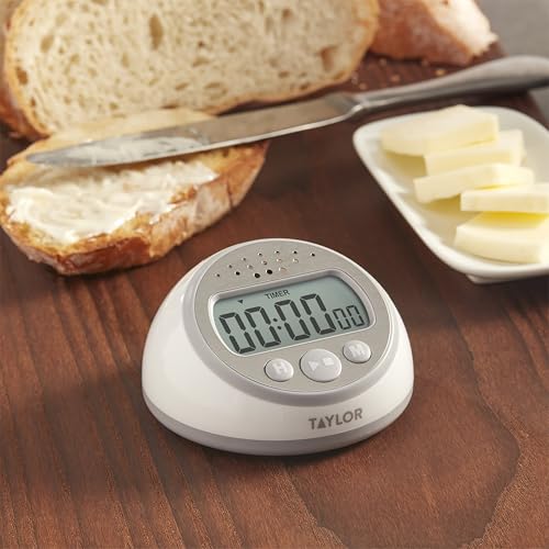Taylor Digital Timer Counts Up and Down for School, Learning, Projects, and Kitchen Tasks, Super Loud Digital Timer, Gray | Learning, Projects, and Kitchen Tasks, Super Loud Digital Timer, Gray