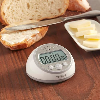 Taylor Digital Timer Counts Up and Down for School, Learning, Projects, and Kitchen Tasks, Super Loud Digital Timer, Gray | Learning, Projects, and Kitchen Tasks, Super Loud Digital Timer, Gray