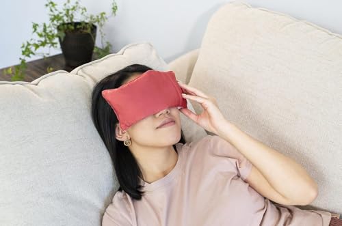 DreamTime Dreamtime Eye Pillow with Rose, Natural Herbal Mask for Relaxation, Create A Spa Experience at Home - color: Red