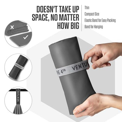 VENTURE 4TH Quick Dry Microfiber Towel for Camping & Gym - Charcoal XL - color: Charcoal, size: 72.00" x 31.50"