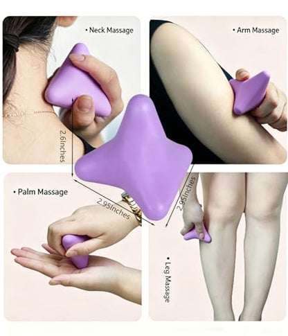 Trigger Point Massage Tool, 3" × 2.6", Deep Tissue Manual Massage Ball for Muscle Knots & Myofascial Release, Physical Therapy Tool for Plantar Fasciitis, Foot Hand Hip & Back Soreness Relief - color: Purple
