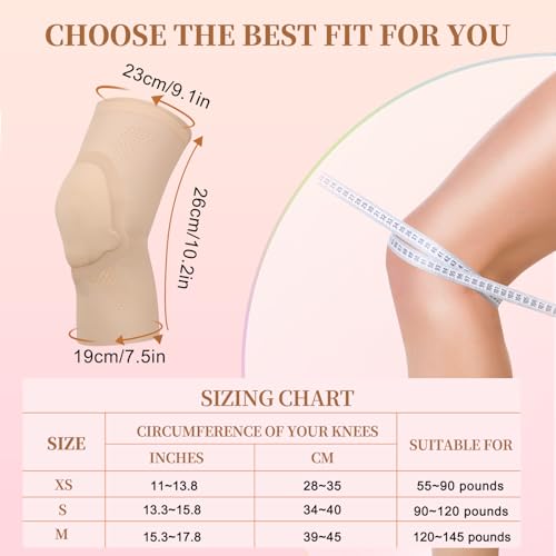 Ultra-thin Dance Knee Sleeves with Gel Pads for Dance, Ballet, Yoga, Cheerleading, Leg Sleeves for Girls，Gift Idea - size: Medium