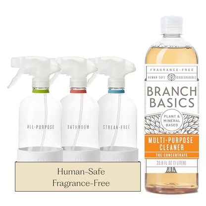 Branch Basics Cleaning Essentials Kit: All Purpose, Glass, Bathroom Cleaner - style: Glass Spray Bottles