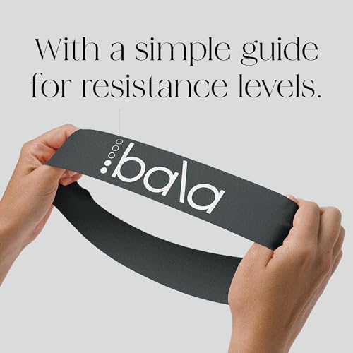 Bala Bands Resistance Bands, Elastic Booty Bands for Home Workouts, 5 Pack - color: Charcoal