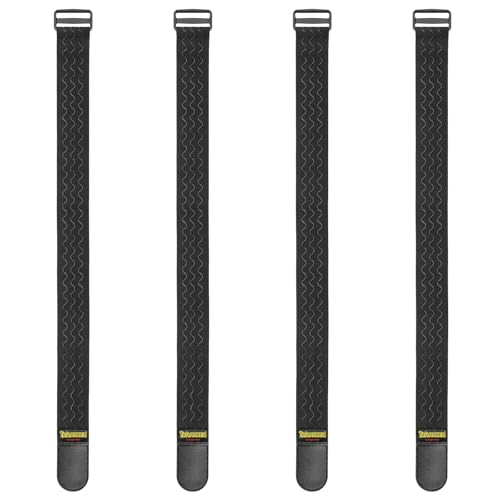 Trilancer Elastic Cinch Straps with Anti-Slip Strips, 24'' x 2'' (4 Pack) | Multipurpose Hook and Loop Bundling Straps for Hose, Cords, Bike, Luggage, Camping, Yoga Mats - size: 24"(4 pcs)