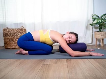 Pranayama Yoga Bolster Meditation Pillow - color: Navy Blue, size: Cylindrical 14" x 6"