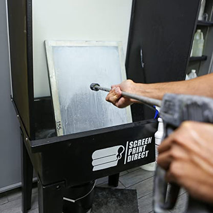Screen Print Direct® Screen Printing Washout Booth - w/LED Light | Compact Vertical Design, 32 By 24 By 64 Inches - Chemical Resistant, Recycled Polyethylene, Easy Assembly - LED Light - size: Washout Booth with LED