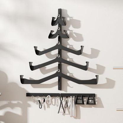 LAT Pull Down Bar Storage Rack Wall Mount, Home Gym Organization - color: Black 1Pack