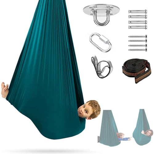 Sensory Swing, Therapy Swing for Kids & Adults, Cuddle Swing Indoor Outdoor - color: Green-1