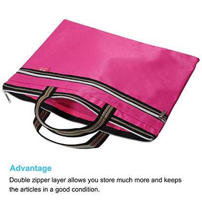 PATIKIL Waterproof Zipper File Bag, Documents Books Tools Storage Zip Pouch for Office Travel, Rose Red - color: Rose Red