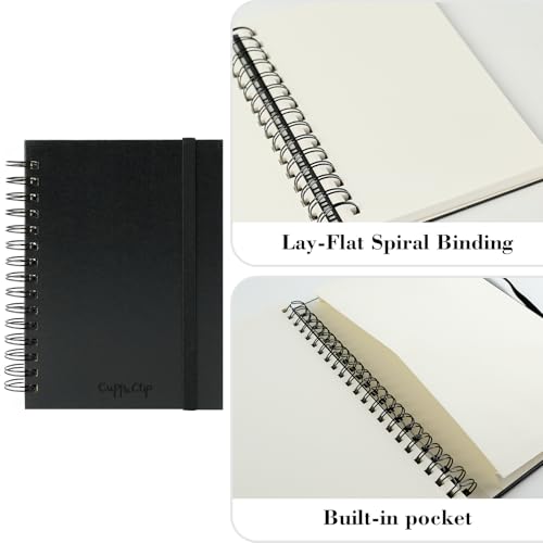CuppaClip Sketch Book Hardcover Drawing Pad 300GSM Acid-Free Paper Spiral Bound Sketchbook 50 Sheets/100 Pages Art Supplies (Spiral Binding, 8.3x11.8in) - color: Spiral binding, size: 8.3x11.8in