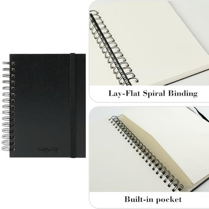 CuppaClip Sketch Book Hardcover Drawing Pad 300GSM Acid-Free Paper Spiral Bound Sketchbook 50 Sheets/100 Pages Art Supplies (Spiral Binding, 4x5.9in) - color: Spiral binding, size: 4x5.9in