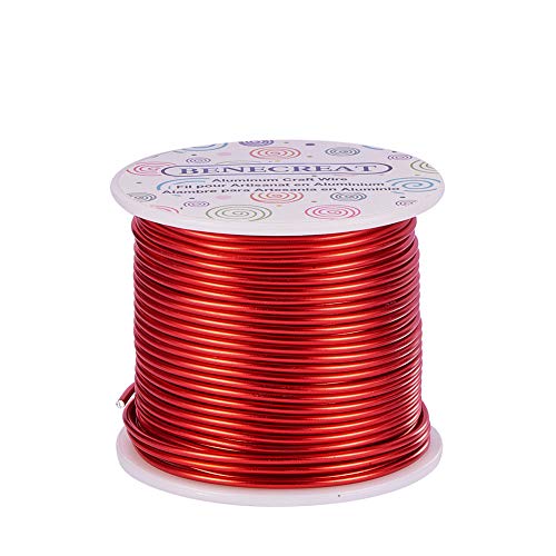 BENECREAT 12 17 18 Gauge Aluminum Wire (18 Gauge,492 FT) Anodized Jewelry Craft Making Beading Floral Colored Aluminum Craft Wire - FireBrick - color: FireBrick, size: 18 Gauge