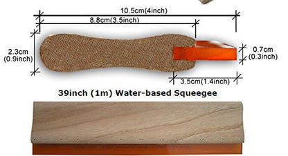 INTBUYING Screen Printing Squeegee 39 inches Long Wooden Ink Scraper 75 Durometer 4 inches Wide - size: 39 inches long