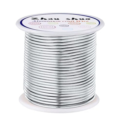 12 Gauge(2mm) Aluminum Wire 35 Yards Anodized Metal Wire for Bonsai Armature Crafting Sculpting Jewelry Craft Making Beading Floral (Silver, 12 Gauge) - color: Silver