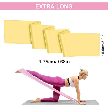 Resistance Bands, Non-Latex Elastic Exercise Bands for Upper and Lower Body, Strength Training Without Weights, Ideal for Physical Therapy, Pilates, Rehab, Home Fitness, Beginners - color: Yellow