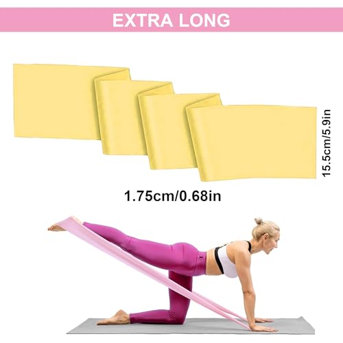 Resistance Bands, Non-Latex Elastic Exercise Bands for Upper and Lower Body, Strength Training Without Weights, Ideal for Physical Therapy, Pilates, Rehab, Home Fitness, Beginners - color: Yellow