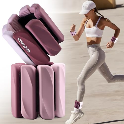 Ankle Wrist Weights for Women 2lbs/4lbs Pairs Adjustable Silicone Weights - color: Gradient Rose Mauve, size: 2 lbs Pair (1 lb Each)