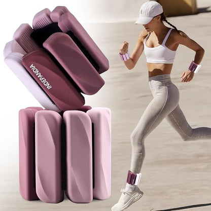 Ankle Wrist Weights for Women 2lbs/4lbs Pairs Adjustable Silicone Weights - color: Gradient Rose Mauve, size: 4 lbs Pair (2 lb Each)
