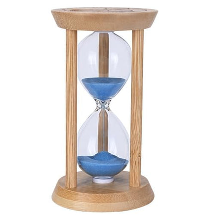 100% Bamboo Sand Timers, Hourglass Sand Timers 15Min, Wooden Sandglass Timer for Toothbrush Timer Games Classroom Home Office Cooking（Blue+15Min） - color: Blue, size: 15Min