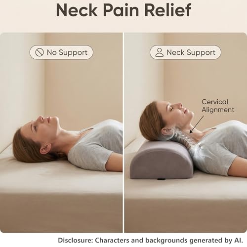 Under Knee Pillow, Half Moon Leg Pillow - Memory Foam Ergonomic Support Pillow for Side & Back Sleepers, Pain Relief & Alignment, Under Knee, Lumbar & Multi-Use Bolster Gray - size: 45X20X10CM
