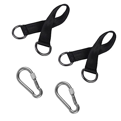 Tree Swing Strap Hanging Kit, 2 Pcs Short Straps, 9.84 inches | Hammock Straps, 2 Pcs Heavy Duty Hook Clasps, For Swing Hammocks Yoga Seat Sandbags, Gym Equipment Pulley System - color: 25cm straps with hook clasps