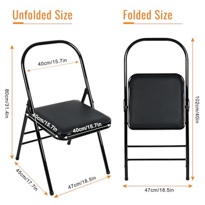 INNOLIFE Yoga Auxiliary Chair - Backless, Relieve Neck & Back Pain, Abs & Core Training, Balance Handstand, Flexibility & Strength