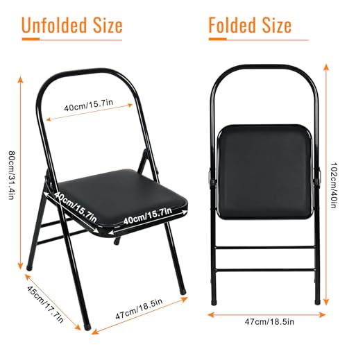 INNOLIFE Yoga Auxiliary Chair - Backless, Relieve Neck & Back Pain, Abs & Core Training, Balance Handstand, Flexibility & Strength